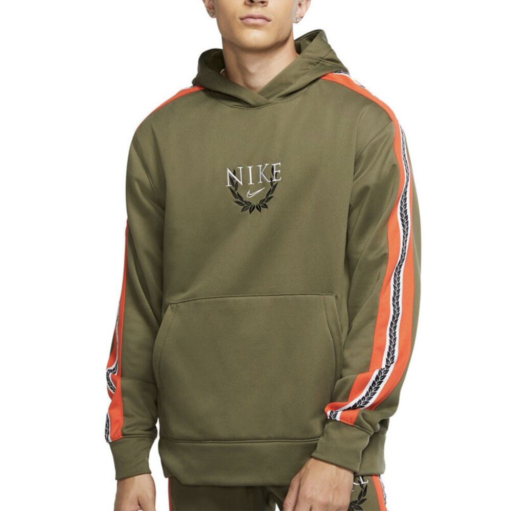 Nike Spotlight Dri-FIT Basketball Hoodie Mens M Olive Orange Pullover